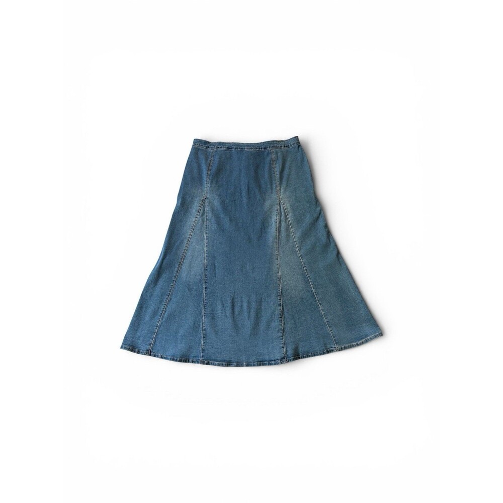 Ashley Stewart Denim Maxi Skirt Women's 22 Plus Size Long A Line Medium Wash